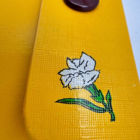 1971 Emson Vtg Yellow Address Book Snap Closure Carnation Floral Design Box Gift - Picture 8 of 12